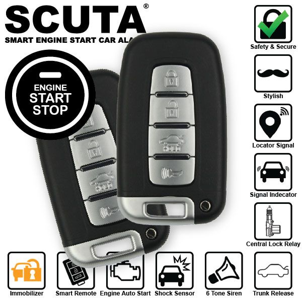 Buy SCUTA Fully Keyless Entry Intelligent Smart Alarm ... toyota vellfire wiring diagram 